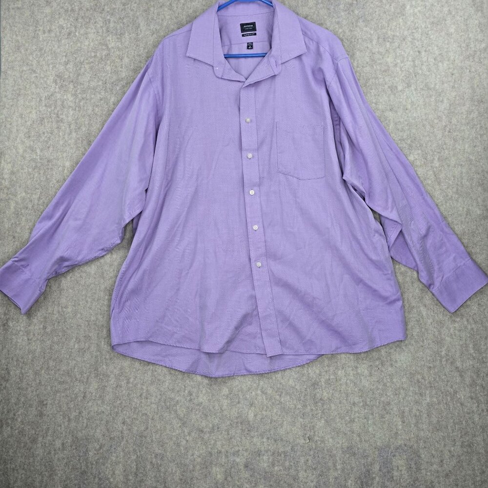 Arrow Classic Fit Lavender Long Sleeve Button-Up Dress Shirt Size 18